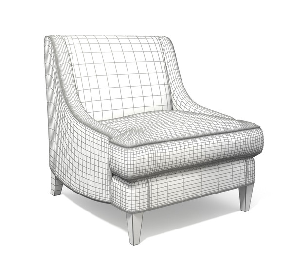 hickory white 4613-01 3d max - Hickory White 4613-01 armless chair by 3dlibrary